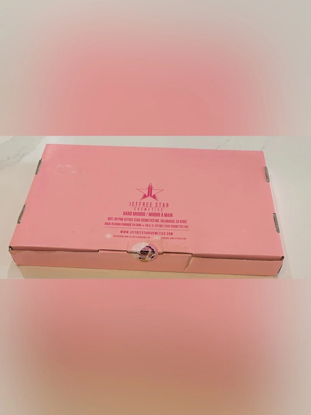 JEFFREE STAR COSMETICS - JEFFREE APPROVED PINK / BLACK - HAND MIRROR NEW NIB